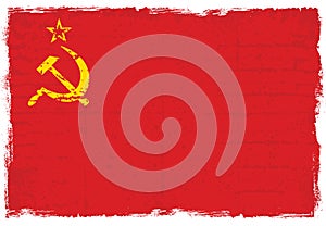 Grunge elements with flag of former USSR.