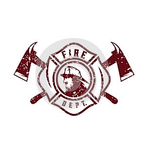 Grunge emblem of fire department