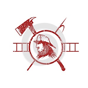 Grunge emblem of fire department