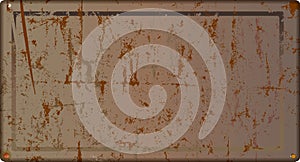 Grunge empty old metal sign or picture frame, vector, free copy space photo