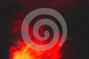 Grunge energy bright red orange flame on dark background