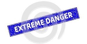 Grunge EXTREME DANGER Textured Rectangle Stamp