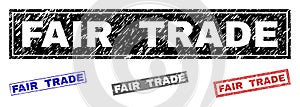 Grunge FAIR TRADE Scratched Rectangle Watermarks