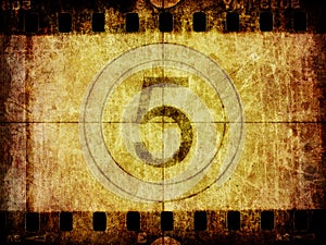 Grunge Film Negative Background Countdown Leader