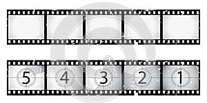 Grunge film strip and countdown