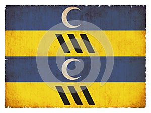 Grunge flag of Ameland Fryslan, Netherlands photo