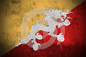 Grunge Flag Of Bhutan