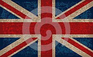 Grunge Flag of Great Britain, United Kingdom flag. with grunge texture.Vector.