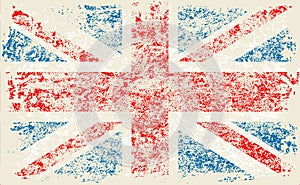 Grunge Flag of Great Britain, United Kingdom flag. with grunge texture.Vector.