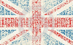 Grunge Flag of Great Britain, United Kingdom flag. with grunge texture.Vector.