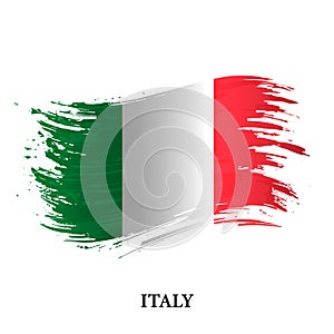 Grunge flag of Italy, brush stroke vector