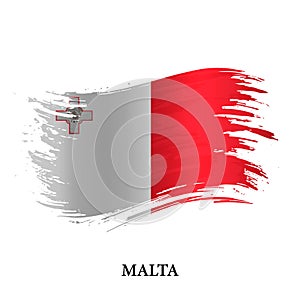 Grunge flag of Malta, brush stroke vector