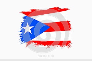 Grunge flag of Puerto Rico, vector abstract grunge brushed flag of Puerto Rico