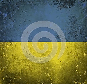 Grunge flag of Ukraine