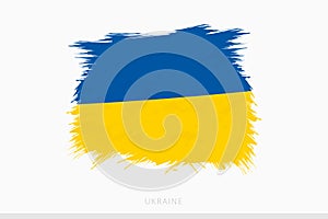 Grunge flag of Ukraine, vector abstract grunge brushed flag of Ukraine