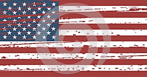 Grunge flag United States in superimposition. Vector