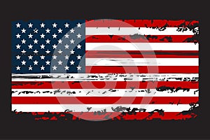 Grunge Flag of the USA in with grunge texture.