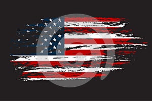 Grunge Flag of the USA in with grunge texture.