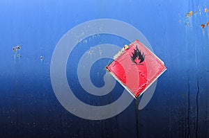 Grunge flammable symbol