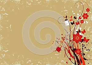 Grunge Floral Background 1