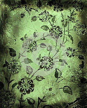 Grunge floral background