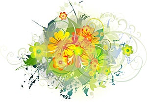 Grunge floral Background. Eps10