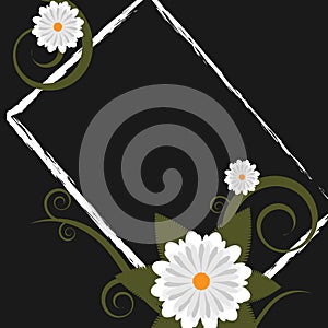 Grunge floral frame - vector