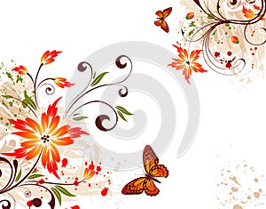 Grunge flower background