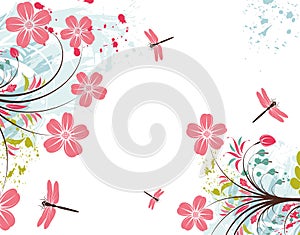 Grunge flower background