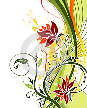 Grunge flower background