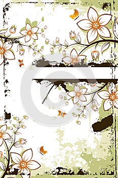 Grunge flower tree with copyspace