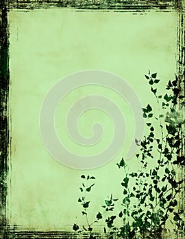 Grunge foliage frame