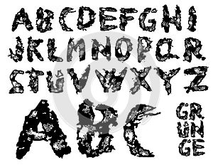 Grunge font vector