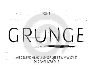 Grunge font. Vector alphabet