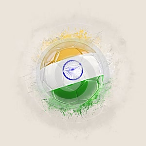 Grunge football with flag of india