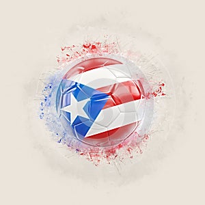 Grunge football with flag of puerto rico