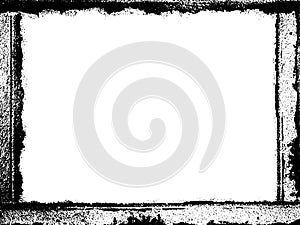 Grunge frame and border. Black and white grunge. Distress overlay texture. Dust and rough dirty wall background. Distress illustra