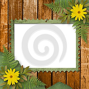 Grunge frame with bunch of flower