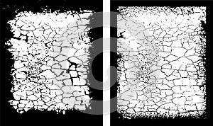 Grunge Frame Design set, Dynamic Grunge Frame Design, Two Rectangular Frames