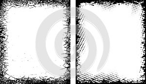 Grunge Frame Design set, Dynamic Grunge Frame Design, Two Rectangular Frames
