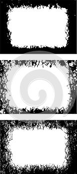 Grunge Frame Design set, Rectangular Frames with Cracked and Distressed Borders