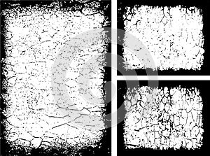 Grunge Frame Design set, Rectangular Frames with Cracked