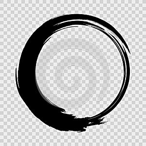 Grunge frame. Problematic circle drawn with a brush. Design element