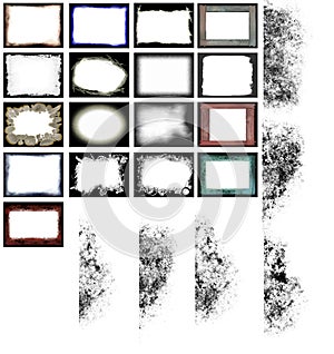 Grunge frames and edges vector