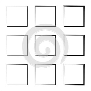 Grunge frames vector set. borders set. Vector borders grunge template set.