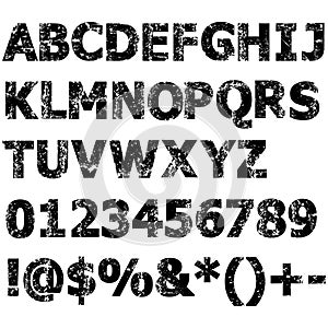 Grunge full alphabet
