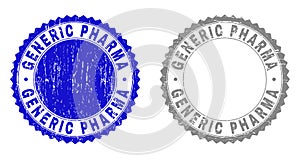 Grunge GENERIC PHARMA Scratched Stamps