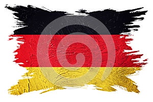 Grunge Germany flag. German flag with grunge texture. Brush stroke