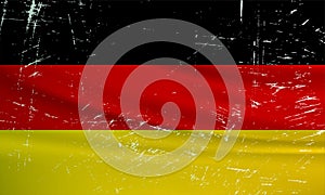 Grunge Germany flag. Germany flag with waving grunge texture.