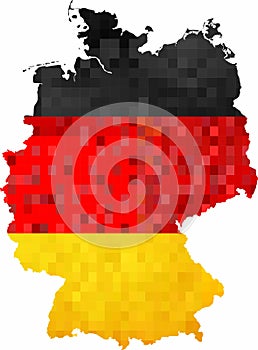 Grunge Germany map with flag inside